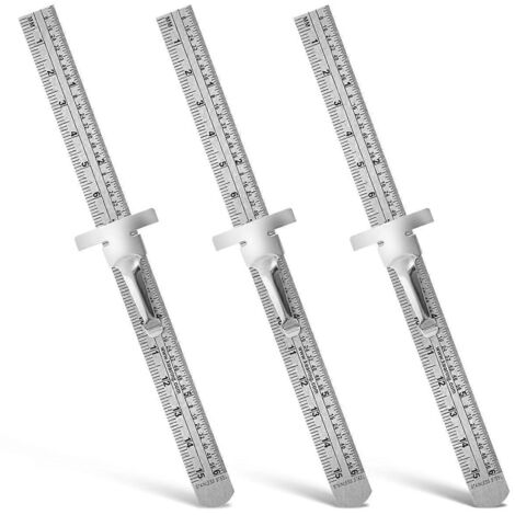 Règle de machiniste en 3 pièces, règle de poche de 15 cm (6 pouces) avec clips détachables (1/5)