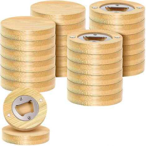 Ouvre-bouteilles magnétiques 24 pièces avec motif bambou (1/5)