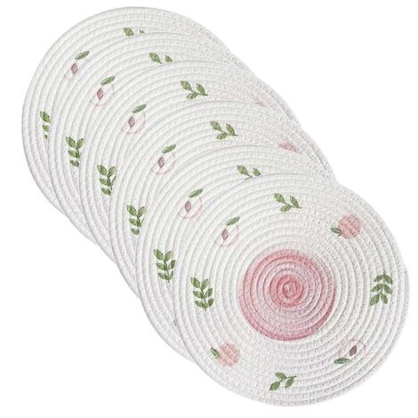Dessous de plat tissé à motifs printaniers, rustique, antidérapant et chauffant (1/5)