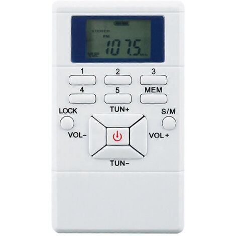 Radio FM stéréo avec horloge numérique 1,2 pouce, récepteur radio et écouteurs blancs (1/5)