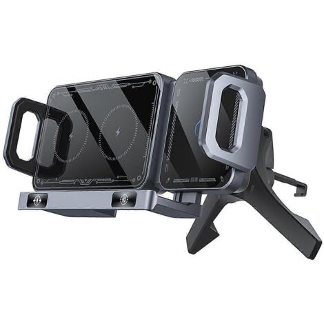 Chargeur sans fil pour voiture 15 W à double bobine, support de téléphone pour grille d'aération, A (1/5)