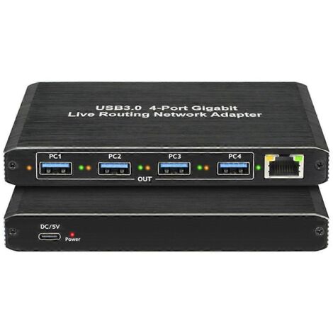 Adaptateur réseau Gigabit USB 3.0 sans pilote, 4 ports Gigabit RJ45 (1/5)