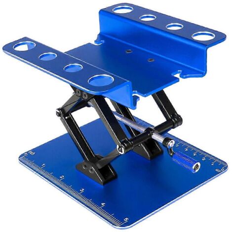 Support de réparation en métal pour voiture RC, hauteur réglable, bleu (1/5)