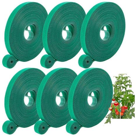 Ruban pour plantes, 6 rouleaux de 60 m (196 pi), attaches torsadées pour plantes, 1,25 cm (1/2 po) (1/5)
