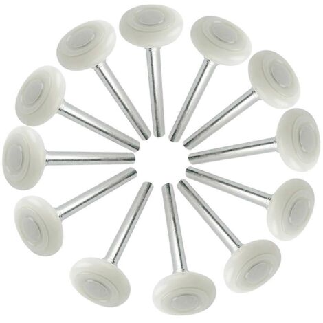 Roulettes de porte de garage, tige de 10 cm (4 pouces), lot de 12, en nylon silencieux de 5 cm (2 pouces). (1/5)