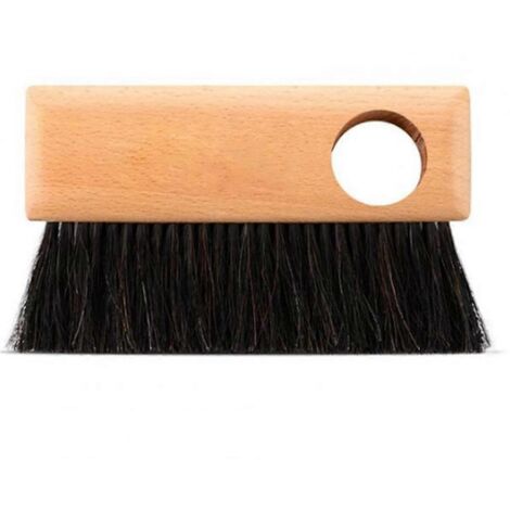 Brosse de nettoyage pour machine à café, manche en bois, poils denses (1/5)