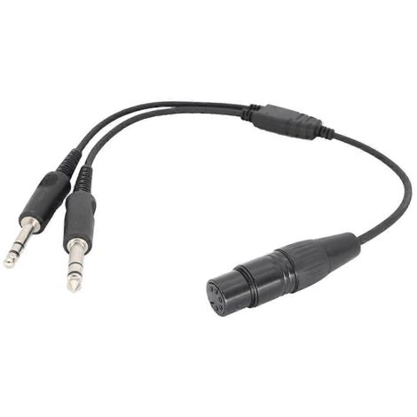 Connecteur XLR vers GA double prise 5 broches pour casque d'aviation (1/5)