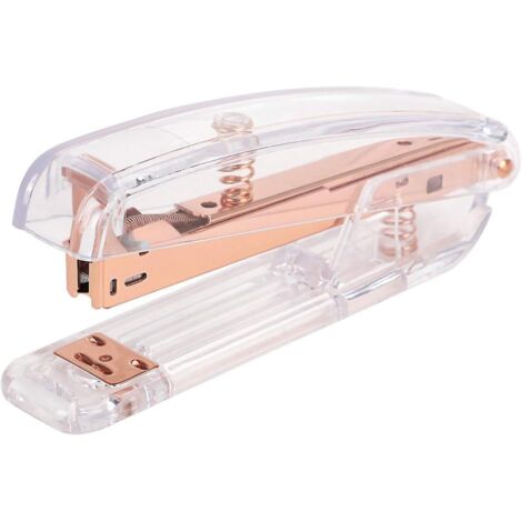 Agrafeuse en acrylique transparent, capacité 25 feuilles, pour étudiants et écoles. Compatible avec les agrafes 26/6 et 24/6 mm. Agrafeuse colorée et rotative à 180°. Idéale pour classeurs et classeur (1/5)