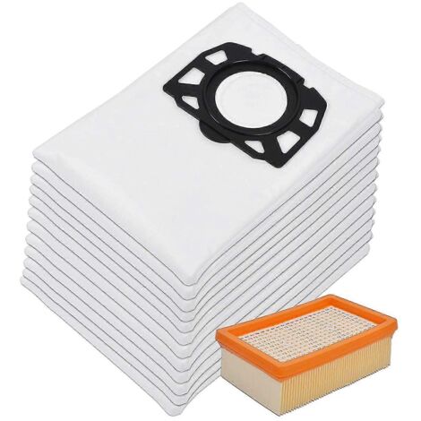 12 sacs pour aspirateur + 1 filtre plat plissé pour aspirateur eau et poussière WD4, WD5 et WD6 (1/5)