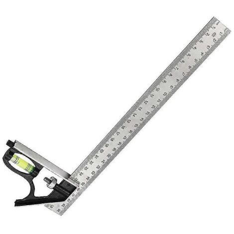 Équerre combinée mobile 300 mm, équerre de menuisier mobile à 90° et 45°, équerre pivotante P (1/5)
