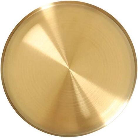 Plateau rond contemporain en laiton doré (1 pièce), plateau de rangement décoratif en métal pour maison moderne, bijoux, maquillage, articles de toilette, ustensiles de cuisine (1/5)