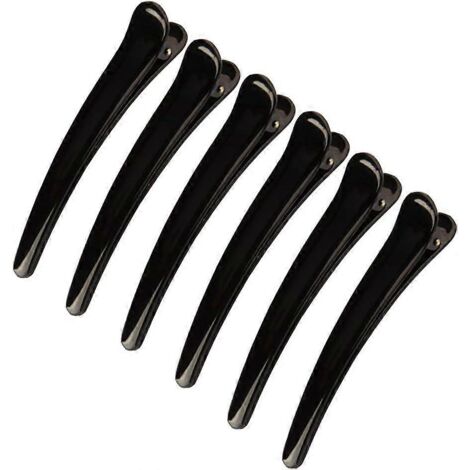 Lot de 6 pinces à cheveux en plastique, pour coiffeur, adaptées à tous types de cheveux. (1/5)