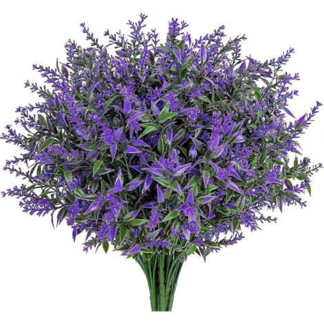 branches de lavande artificielle violette, idéales pour la décoration de la maison, du bureau, de la terrasse ou pour une décoration de mariage à faire soi-même. (1/5)