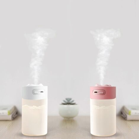 Lot de 2 humidificateurs d'air, nébuliseurs, mini humidificateurs ultrasoniques, arrêt automatique réglable, USB, portables, pour la maison, le bureau, la voiture, les plantes et la chambre. (1/5)