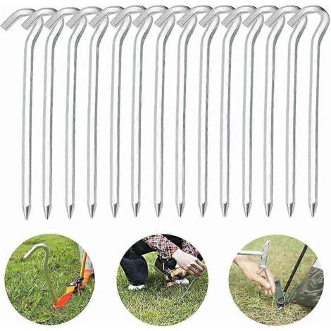 Piquets de tente, 14 piquets de tente en aluminium de 18 cm pour le camping et le jardinage. (1/5)