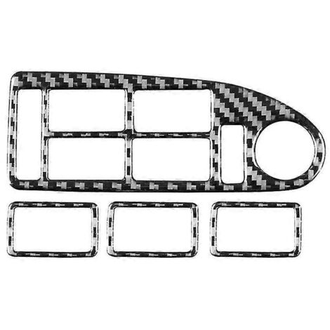 Garniture intérieure de bouton de lève-vitre en fibre de carbone souple pour BMW Série 5 E39 (1998-2003) (1/5)
