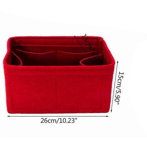 Lot de 2 pochettes de rangement pour la maison, avec insert en feutre, pour maquillage, organisateur de maquillage, pochette intérieure portable, rouge. (1/3)