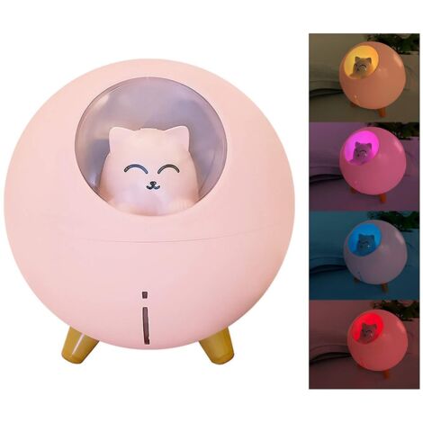 Mini humidificateur d'air 220 ml, silencieux, avec lumière LED colorée simulant la respiration, port USB de bureau. (1/5)