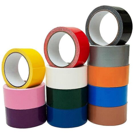 Ruban adhésif coloré en vrac, 12 couleurs, 5 cm x 9 m x 12 rouleaux, ruban adhésif arc-en-ciel (1/5)