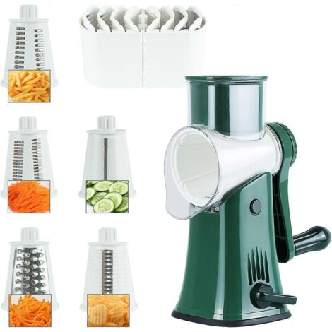 Râpe à légumes, râpe à fromage multifonction avec 5 lames, mandolines de cuisine, coupe-légumes, trancheuse à légumes pour fromage, concombre, carottes (1/5)
