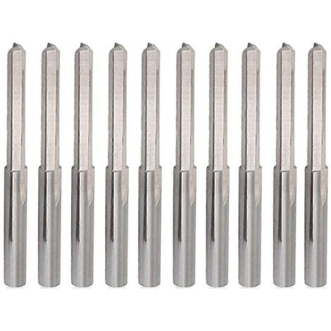 10 fraises à double tranchant en acier au tungstène de 3,175 mm de diamètre pour la coupe CNC. (1/5)