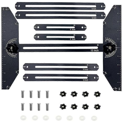 Gabarit de marches d'escalier en aluminium, outil de mesure rotatif à 360° pour marches d'escalier, guide de découpe et outil de traçage (1/5)
