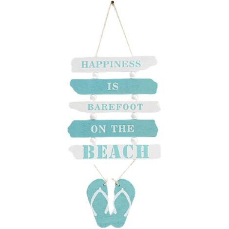 Plaque décorative vintage à suspendre, style plage, pour porte ou mur, en bois. Plaque créative style plage. (1/5)