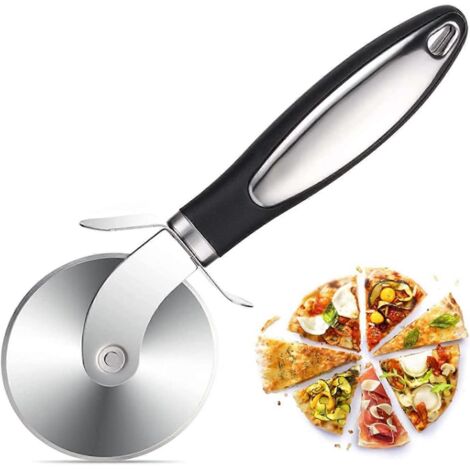 Coupe-pizza, coupe-pizza en acier inoxydable de haute qualité avec poignée ergonomique antidérapante - Roulette à pizza professionnelle et sûre, coupe-pizza pratique avec (1/4)