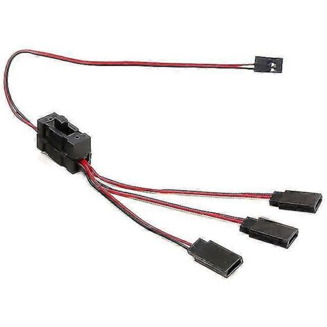 rallonge servo RC 1 à 3 fils en Y avec interrupteur d'alimentation et commande de LED pour modèle RC Jr Futaba (1/5)