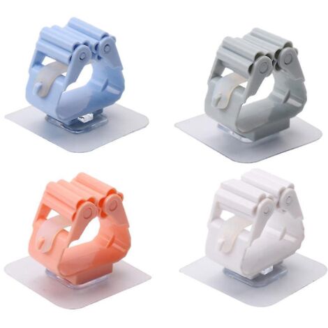 Lot de 4 supports à balais suspendus sans trou, crochet pour balai de salle de bain (1/4)