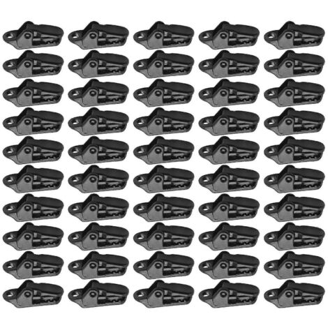 Lot de 50 pinces pour bâche de voile avec fixation robuste pour le camping, tente, auvent, bannière. (1/5)