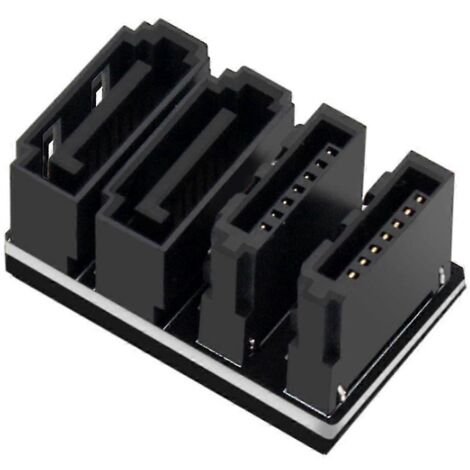 Adaptateur SATA double 7 broches femelle vers double 7 broches mâle coudé à 180° pour carte mère (1 pièce) (1/5)