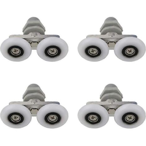 Lot de 4 roulettes de 25 mm pour porte de douche double coulissante, pièces de rechange pour salle de bain. (1/5)