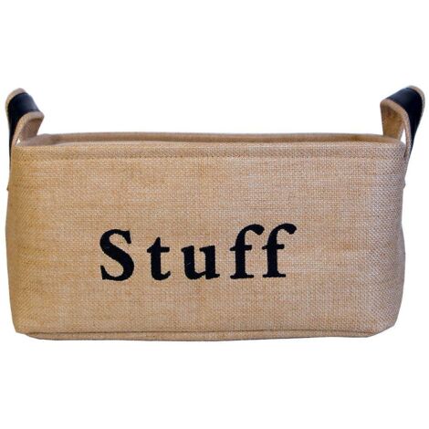 Grand panier à linge épais, panier de rangement pour jouets en jute naturel à glisser sous le lit, avec lettre (1/5)