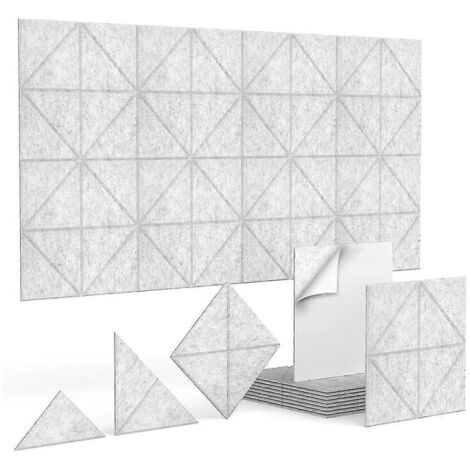 Lot de 12 panneaux acoustiques autocollants, panneaux muraux insonorisants de 30,5 x 30,5 x 1 cm pour la maison et le studio d'enregistrement. (1/5)