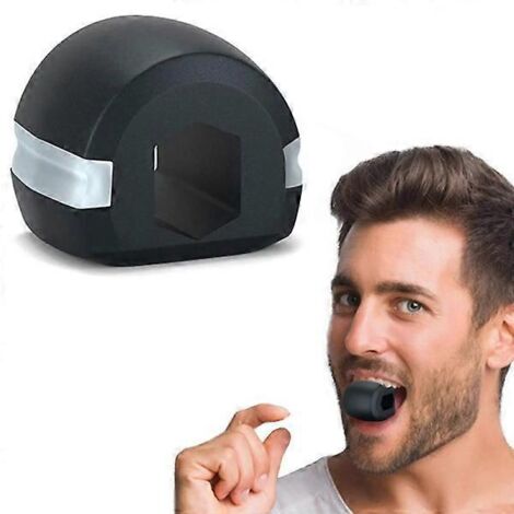 Appareil de musculation faciale en silicone pour le menton et le cou, balle d'exercice pour les muscles masséters (noir) (1/4)