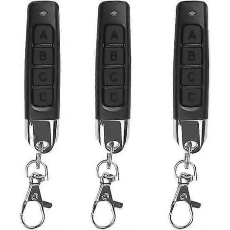 Télécommande 4 en 1 433 MHz avec copieur, ouvre-porte de garage, télécommande sans fil et anneau porte-clés (3 télécommandes) (1/5)
