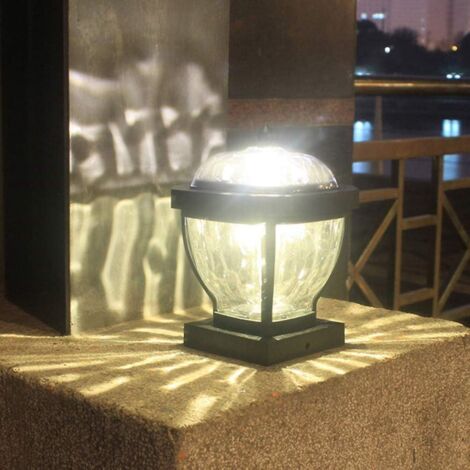 Lampe solaire à 2 LED pour poteau, jardin extérieur, étanche, pour clôture, terrasse, patio, clôture, passage (lumière chaude) (1/5)