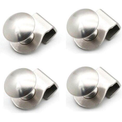 Lot de 4 poignées de porte en verre à clipser (3-8 mm), en acier inoxydable, sans perçage, pour la maison, le bureau, les vitrines et les portes de meubles. (1/5)
