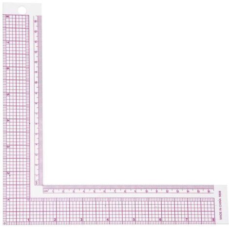Règle de couture carrée en plastique en forme de L, outil de couture et de loisirs créatifs de mesure à 90 degrés (5808) (1/5)