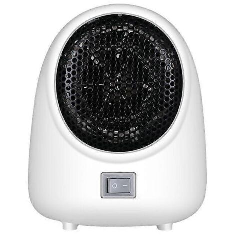 Mini radiateur soufflant, mini radiateur électrique portable en céramique PTC, faible consommation, protection contre le basculement et la surchauffe, pour chambre, bureau (blanc) (1/4)