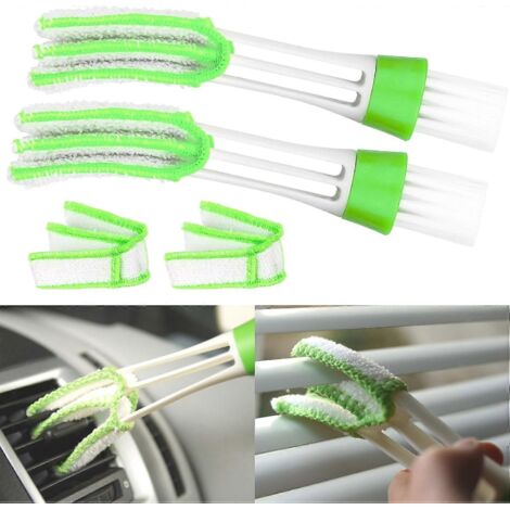 Brosses de nettoyage pour conduits de ventilation, lot de 2, format compact 16,5 x 4 cm, brosses de nettoyage pour voiture, stores, rideaux (1/5)