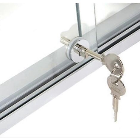 Serrure pour porte vitrée. Serrure pour porte coulissante. Serrure ronde pour verre. Serrure pour porte mobile. Serrure pour armoire à bijoux. Serrure pour verre. (1/5)