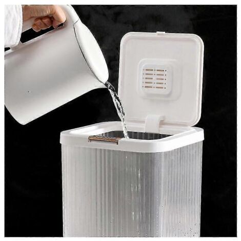 Boîte de rangement alimentaire hermétique et transparente de 12 litres pour céréales, farines et riz. (1/5)