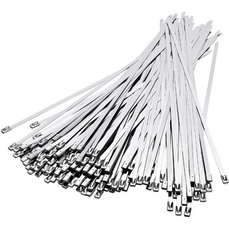 100 attaches de câble en acier inoxydable, 300 mm x 4,6 mm. (1/5)