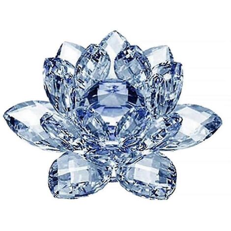 Ornements de fleurs en cristal bleu, intérieur de lotus en cristal (grand) (1/5)
