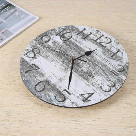 Horloge murale, décoration rustique, horloge murale rétro pour la maison, la salle de bain, la chambre et le salon (25 cm) (1/5)