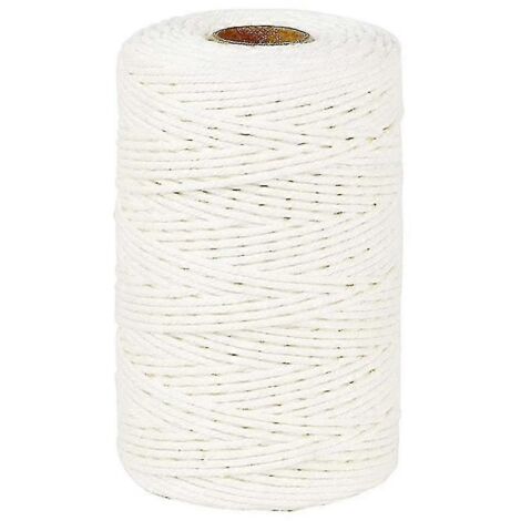 Ficelle de boucher en coton, 500 mètres, 3 mm, pour la cuisine, les loisirs créatifs, la boulangerie et la boucherie. (1/4)