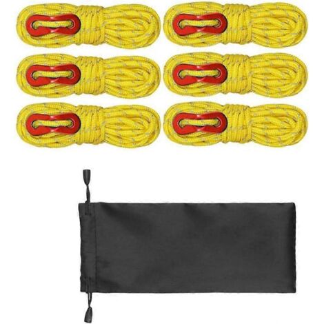 Lot De 12 Haubans Réfléchissants – 4 Mm X 4 M, Avec Tendeurs En Aluminium, Pour Camping, Tente Et Hamac