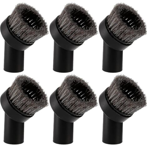 Lot de 6 brosses d'aspirateur rondes de 32 mm (1,25 po), brosse de rechange en crin de cheval, brosse noire (1/5)